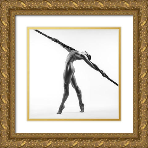 Dancing With The Rope Gold Ornate Wood Framed Art Print with Double Matting by Valevicius, Aurimas