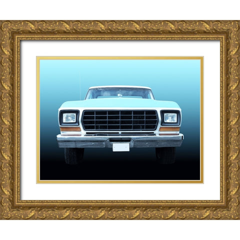 US classic car F150 Pickup truck 1978 Gold Ornate Wood Framed Art Print with Double Matting by Gube, Beate
