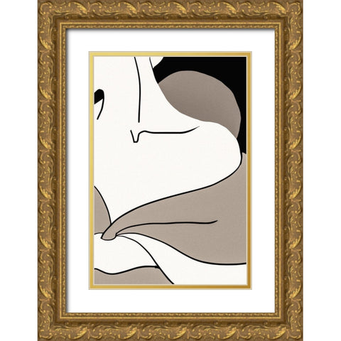 matisse_shoulder_vector_002_Black Gold Ornate Wood Framed Art Print with Double Matting by 1x Studio II