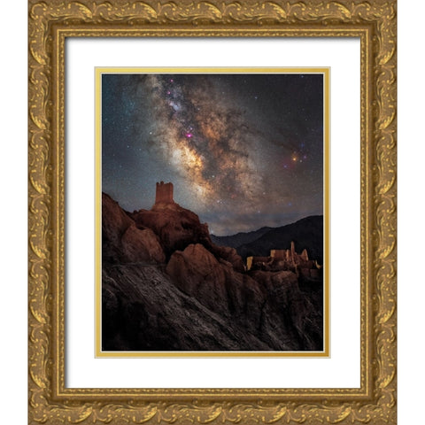 Basgo Gold Ornate Wood Framed Art Print with Double Matting by Chander, Vikas