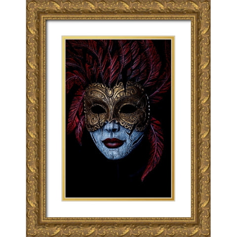 Where does the mask begin and end? Gold Ornate Wood Framed Art Print with Double Matting by Ciappara Lrps., Simon