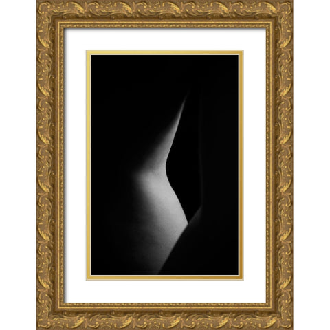 Lines Gold Ornate Wood Framed Art Print with Double Matting by Bosogea-Tudor, Ileana