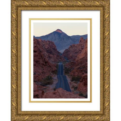 Sunrise @ Valley of Fire Gold Ornate Wood Framed Art Print with Double Matting by Shivalkar, Anand