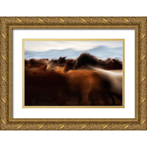 The Spirit Of Freedom Gold Ornate Wood Framed Art Print with Double Matting by Turkmen, Timur