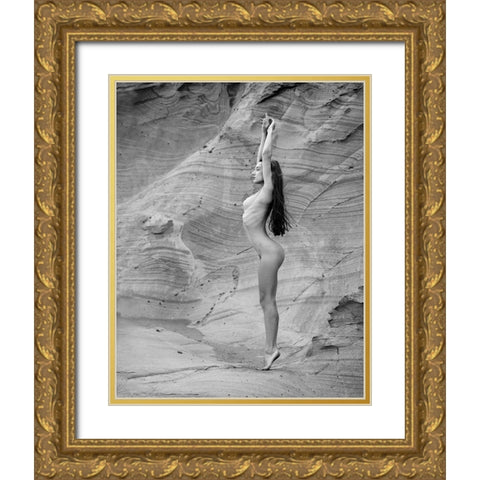 Cofete Beach Gold Ornate Wood Framed Art Print with Double Matting by Gil Raga, Joan