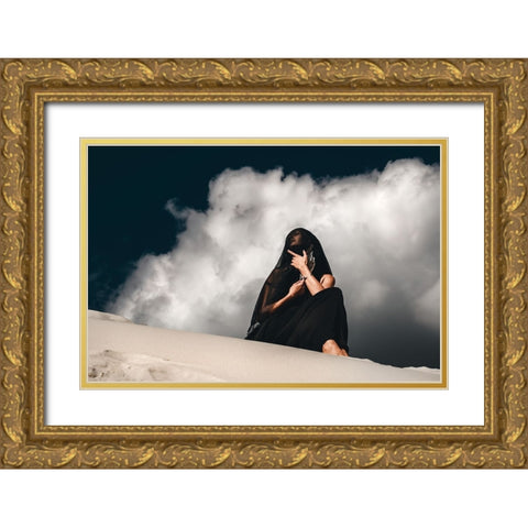 I talk to God, but the sky is empty Gold Ornate Wood Framed Art Print with Double Matting by Bolgov (Axe), Ruslan