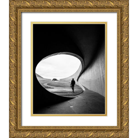 eaten by the whale Gold Ornate Wood Framed Art Print with Double Matting by Steenhoudt, Sofie