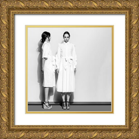 two models Gold Ornate Wood Framed Art Print with Double Matting by Ventura, Andrea