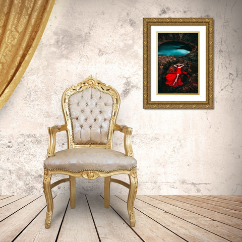 If Your Heart is a Volcano Gold Ornate Wood Framed Art Print with Double Matting by Bolgov (Axe), Ruslan