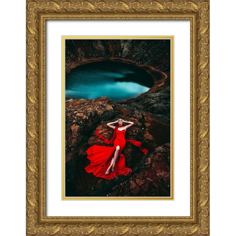 If Your Heart is a Volcano Gold Ornate Wood Framed Art Print with Double Matting by Bolgov (Axe), Ruslan
