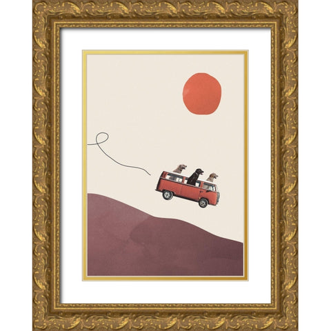 Adventure gang Gold Ornate Wood Framed Art Print with Double Matting by Leon, Maarten