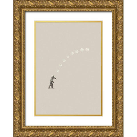 Lucky shot Gold Ornate Wood Framed Art Print with Double Matting by Leon, Maarten