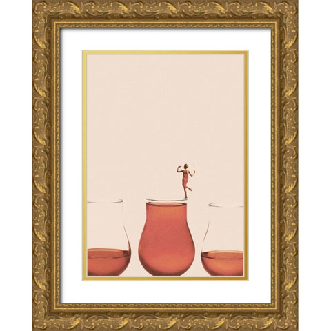 I prefer the full one Gold Ornate Wood Framed Art Print with Double Matting by Leon, Maarten
