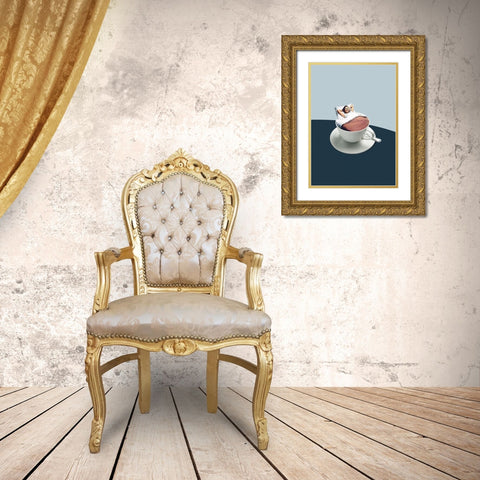 Morning rituals Gold Ornate Wood Framed Art Print with Double Matting by Leon, Maarten