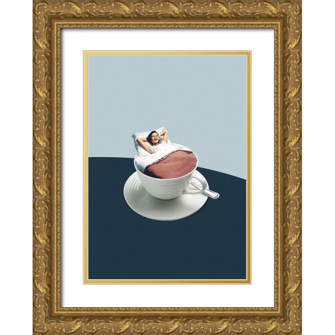 Morning rituals Gold Ornate Wood Framed Art Print with Double Matting by Leon, Maarten