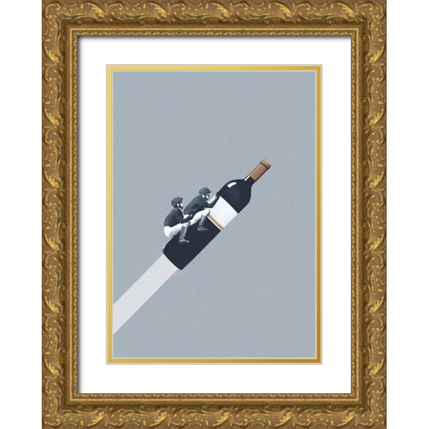 We ride until dawn Gold Ornate Wood Framed Art Print with Double Matting by Leon, Maarten