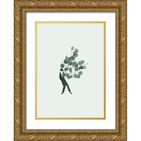 The extravert Gold Ornate Wood Framed Art Print with Double Matting by Leon, Maarten
