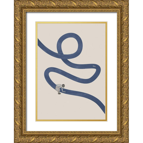 River cleanse Gold Ornate Wood Framed Art Print with Double Matting by Leon, Maarten