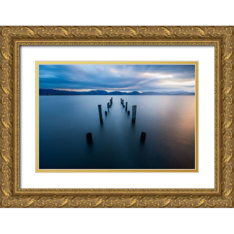 Race against time Gold Ornate Wood Framed Art Print with Double Matting by Doretti, Pamela