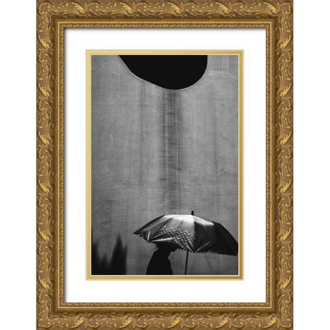 Dirty Rain Gold Ornate Wood Framed Art Print with Double Matting by Watanabe, Kentaro