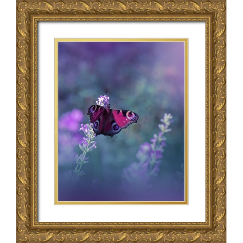 Queen Of Flowers...III Gold Ornate Wood Framed Art Print with Double Matting by Nan, Juliana