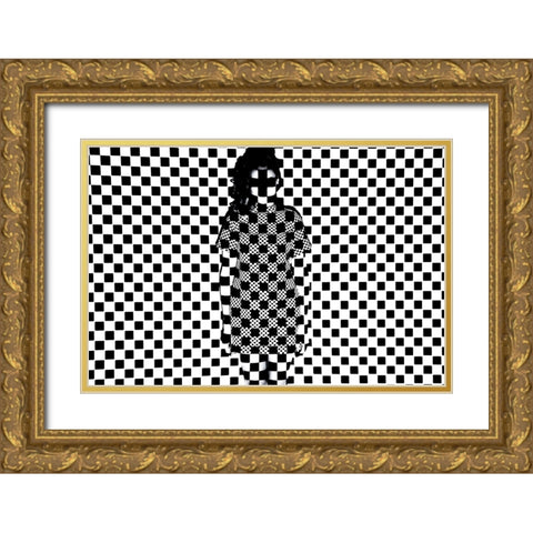 Chess Board - one more Black Square Gold Ornate Wood Framed Art Print with Double Matting by Saeidinia, Afshin