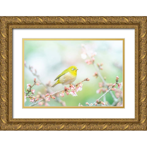 The Arrival of Spring Gold Ornate Wood Framed Art Print with Double Matting by Suzuki, Takashi