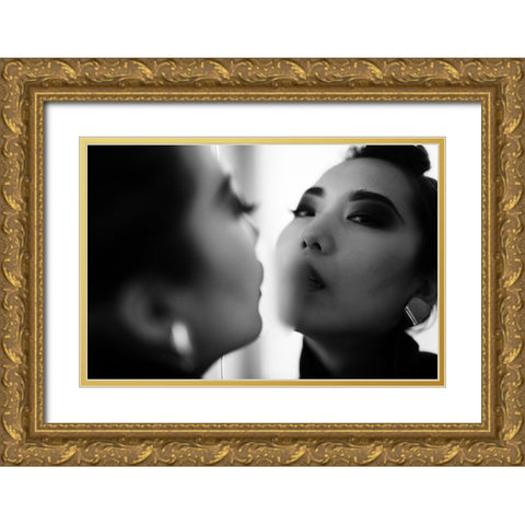 say breathily Gold Ornate Wood Framed Art Print with Double Matting by Fukuda, Hiro