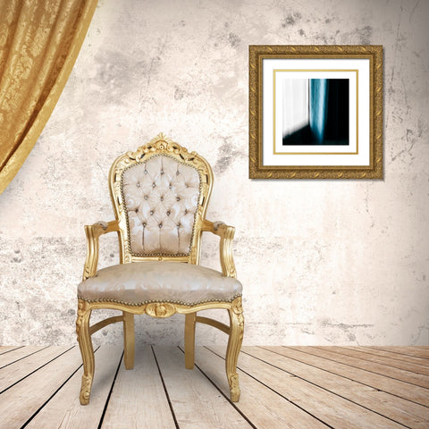 Blue window Gold Ornate Wood Framed Art Print with Double Matting by Masy, Jacques