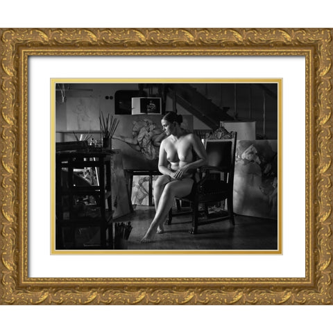 Atelier Gold Ornate Wood Framed Art Print with Double Matting by Kapsha, Eduards