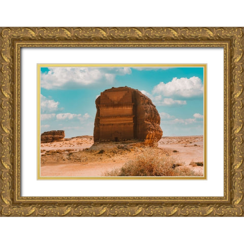 Qasr AlFarid - UOmOp OsUUOpUOm Gold Ornate Wood Framed Art Print with Double Matting by Khaled