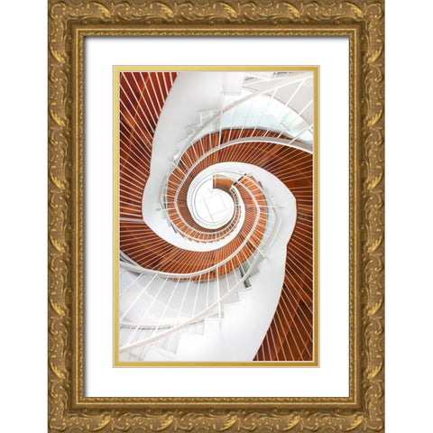 Untitled Gold Ornate Wood Framed Art Print with Double Matting by Wang, Peiyin
