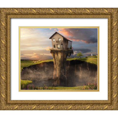 Isolation Gold Ornate Wood Framed Art Print with Double Matting by Frey, Eva