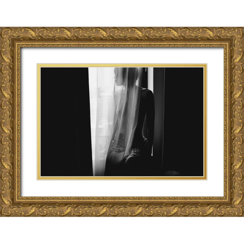Afternoon Girl Gold Ornate Wood Framed Art Print with Double Matting by Ishikura, Takaaki