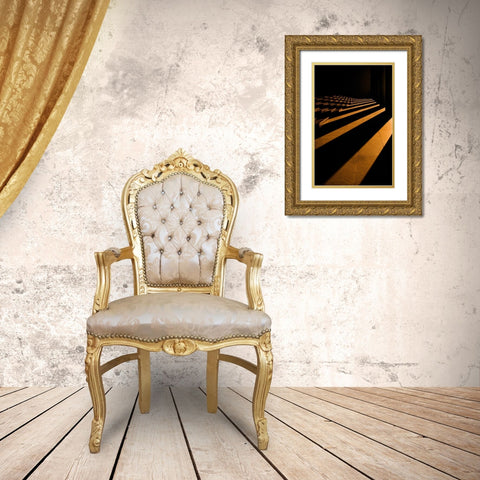 Golden Lines Gold Ornate Wood Framed Art Print with Double Matting by Pellegrini, Fulvio