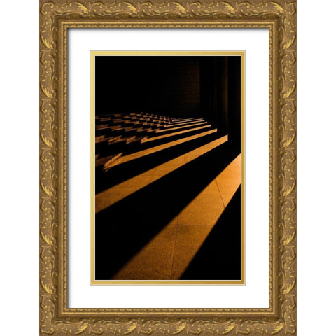 Golden Lines Gold Ornate Wood Framed Art Print with Double Matting by Pellegrini, Fulvio