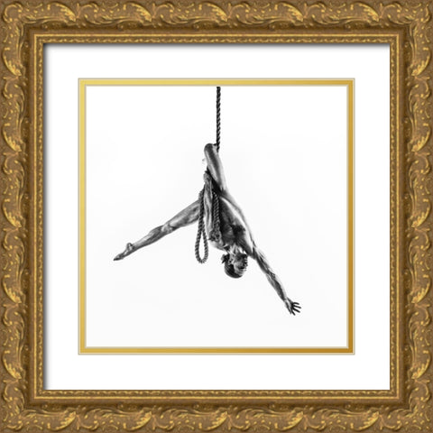 Sliding Down Gold Ornate Wood Framed Art Print with Double Matting by Valevicius, Aurimas