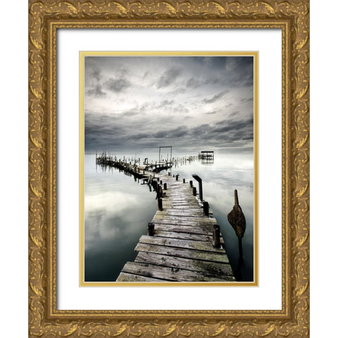 Choose Your Path Gold Ornate Wood Framed Art Print with Double Matting by Dias, Paulo