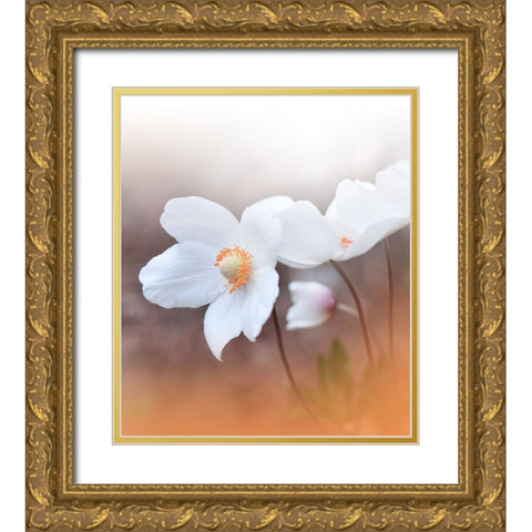 The Sound Of Innocence.. Gold Ornate Wood Framed Art Print with Double Matting by Nan, Juliana