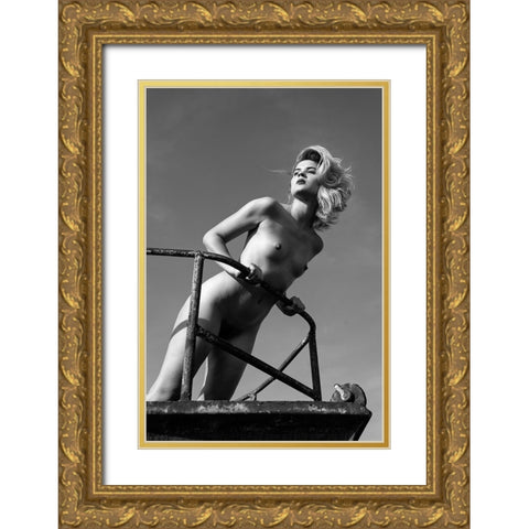 Blonde Gold Ornate Wood Framed Art Print with Double Matting by Blasko, Jan