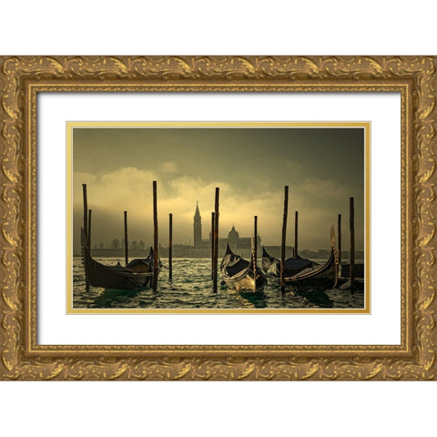 Light In The Mist Gold Ornate Wood Framed Art Print with Double Matting by DUPONT, Isabelle