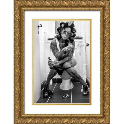 Wc Gold Ornate Wood Framed Art Print with Double Matting by Graf, James