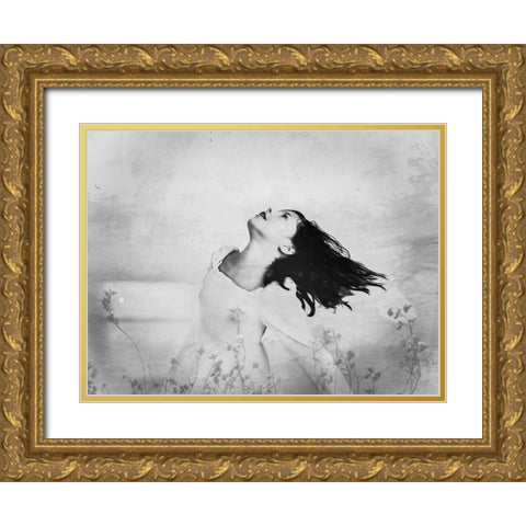 The Soaring Beautiful Gold Ornate Wood Framed Art Print with Double Matting by Margau, Delphine