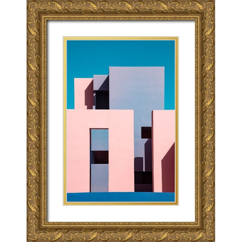 Muralla Roja #1 Gold Ornate Wood Framed Art Print with Double Matting by Wride, Linda