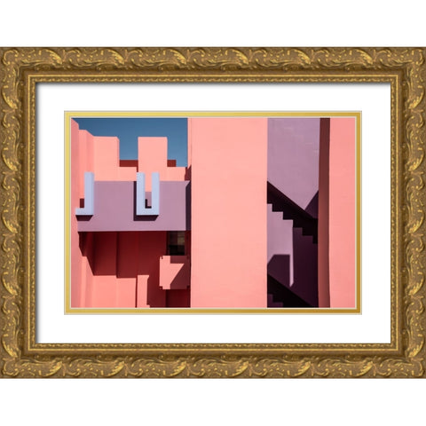 Muralla Roja #2 Gold Ornate Wood Framed Art Print with Double Matting by Wride, Linda