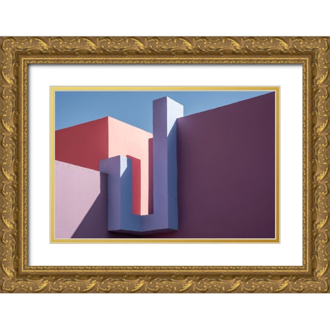 Muralla Roja #4 Gold Ornate Wood Framed Art Print with Double Matting by Wride, Linda