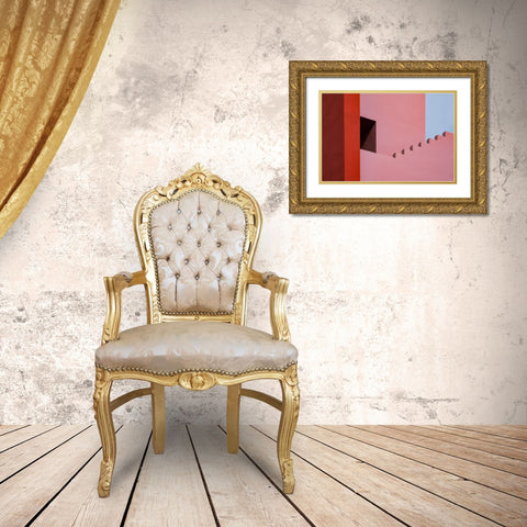 Muralla Roja #7 Gold Ornate Wood Framed Art Print with Double Matting by Wride, Linda