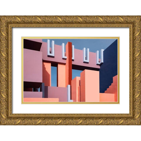 Muralla Roja #8 Gold Ornate Wood Framed Art Print with Double Matting by Wride, Linda