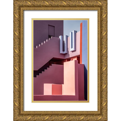 Muralla Roja #10 Gold Ornate Wood Framed Art Print with Double Matting by Wride, Linda