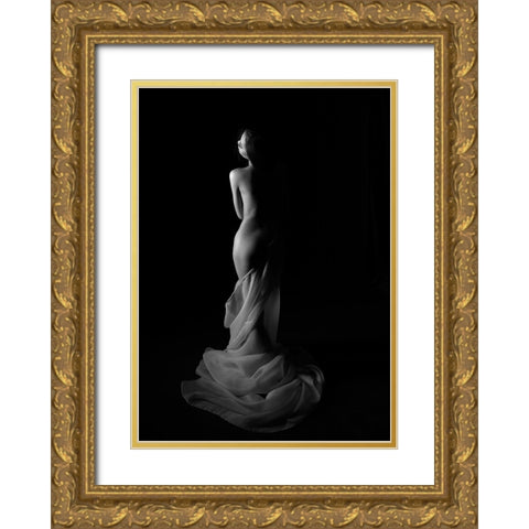 Body Gold Ornate Wood Framed Art Print with Double Matting by Fifi, Magdalena
